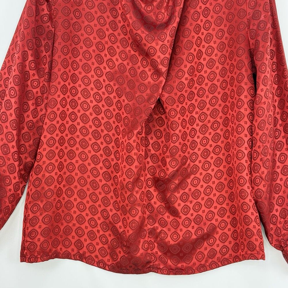 Vintage La Chine Classic by Galinda Wang Women’s Red Blouse Size 6 - Picture 6 of 16
